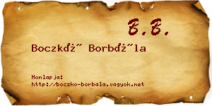 Boczkó Borbála névjegykártya