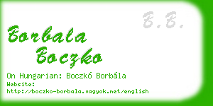 borbala boczko business card