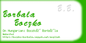 borbala boczko business card